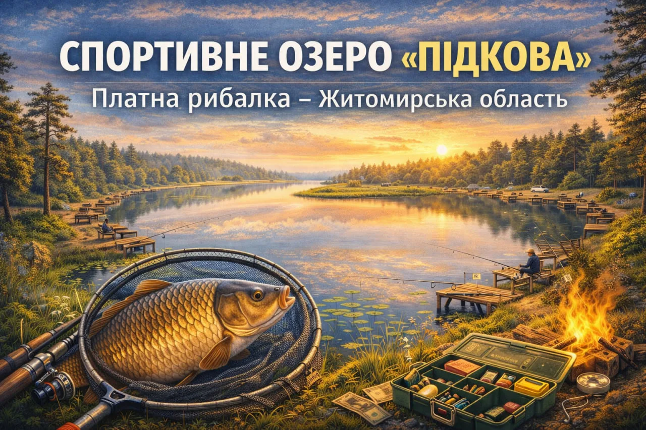 Спортивне озеро «Підкова» — ідеальна рибалка на Житомирщині